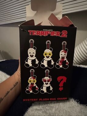 Hot Topic Terrifier 2 Mystery Plush Bag Charm - Black, White, Red